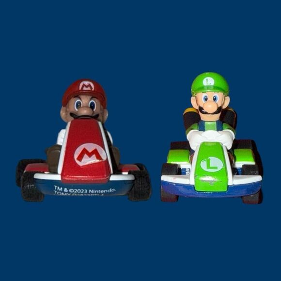 TOMY Impulse Mario Kart Pull Back Racers Surprise Pack Mario & Luigi Race Cars - Picture 6 of 11